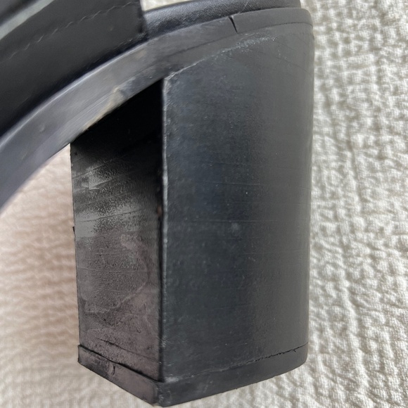 Steve Madden Krizia used black leather mule chunky block heel sandal size 11 - Picture 9 of 15